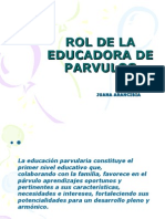 Rol de La Educadora de Parvulos