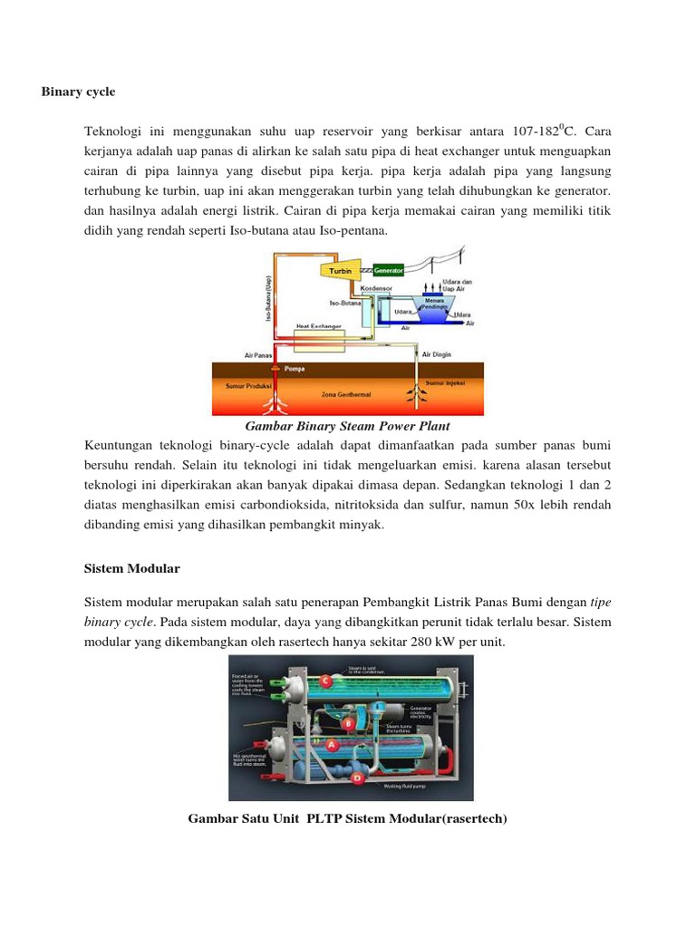 Binary Cycle Pembangkit Listrik Tenaga Panas Bumi Binary Cycle Pembangkit Listrik Tenaga Panas Bumi