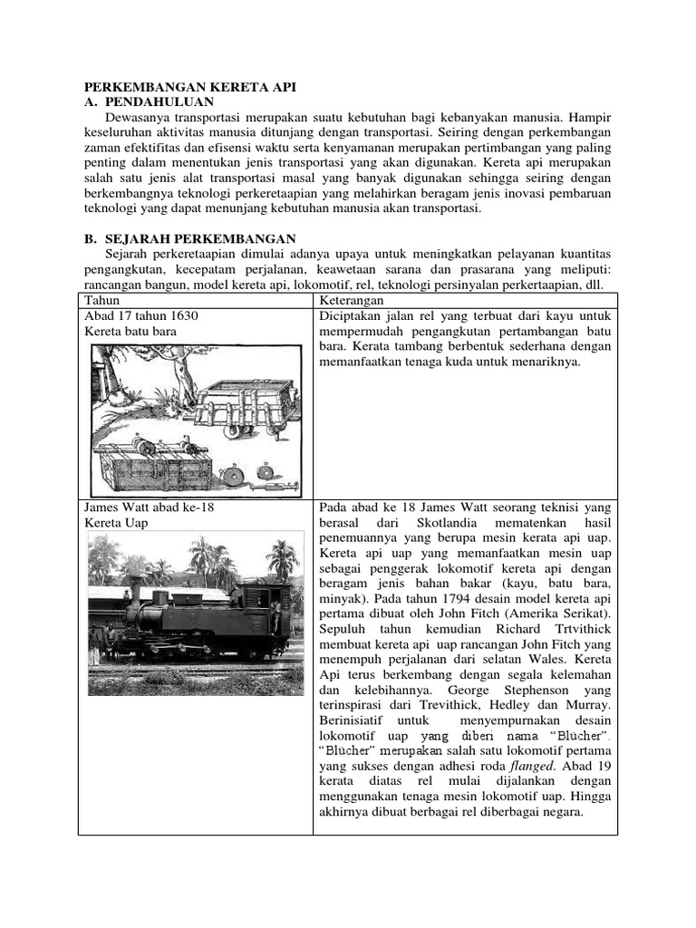 Sejarah dan Perkembangan Kereta Api | PDF