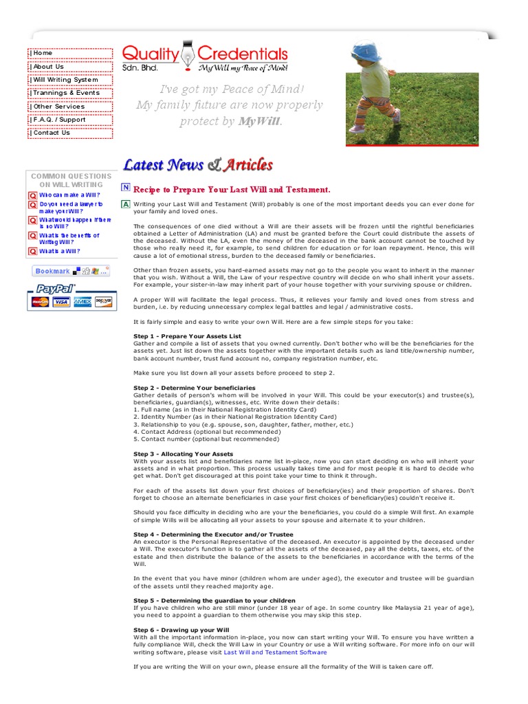 Write Your Own Last Will and Testament With MyWill A Will Writing ...