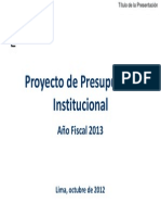 Proyecto Ppto Institucional 2013