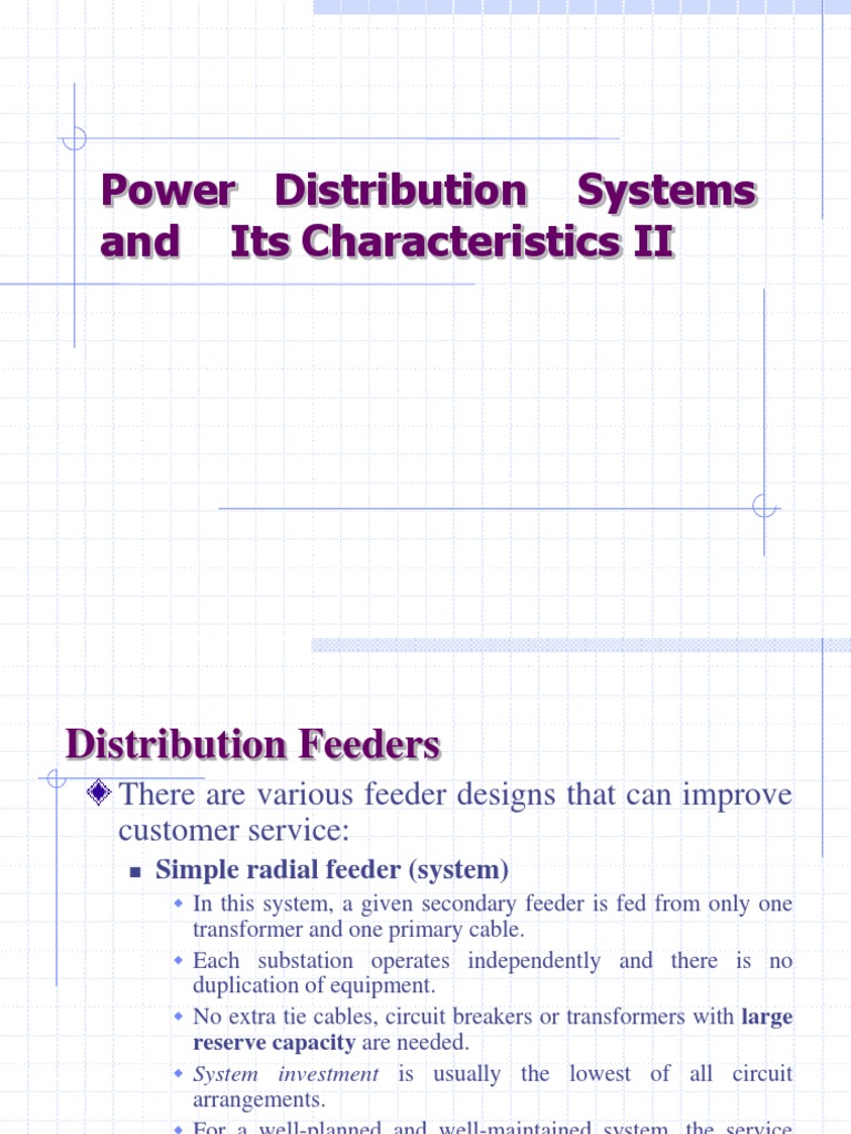 Power Distribution Systems and Its Characteristics II | PDF