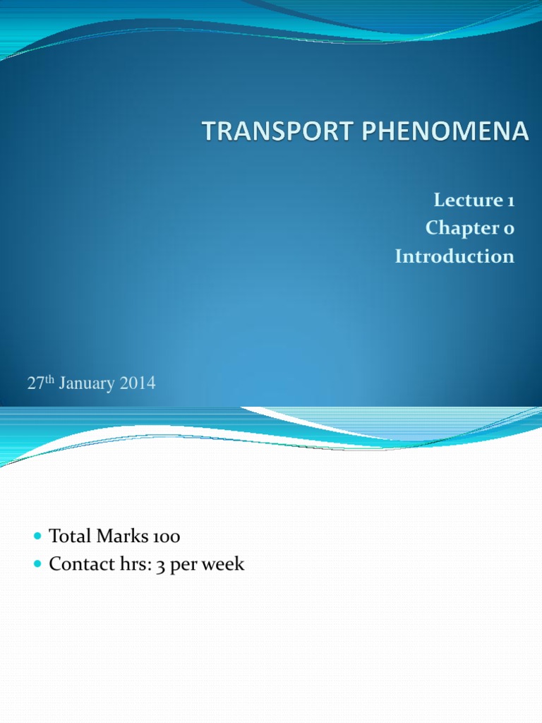 Introduction To Transport Phenomena PDF Transport