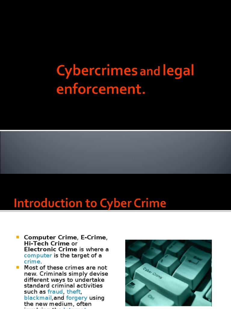 Cyber Crime Presentation Cybercrime Online Safety & Privacy