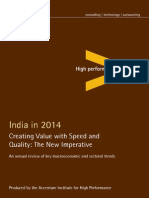 India 2014 Creating Value Speed Quality