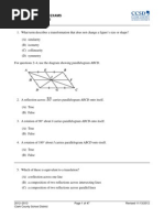 Geometry Honors 2012-2013 Semester Exams Practice Materials Semester 1