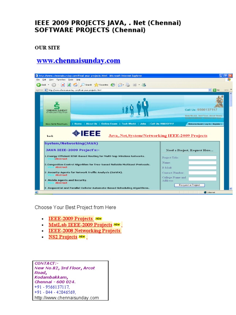 IEEE 2009 Java Projects in Chennai | PDF | Multicast | Computer Network