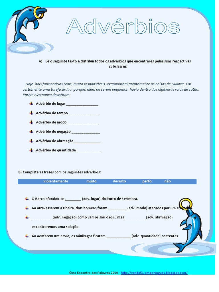 Adverbios 6º Ano | PDF