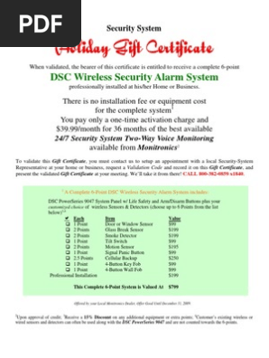 Gift Certificate & Wireless DSC