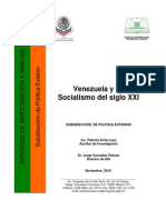 Venezuela y Su Socialismo Del Siglo XXI