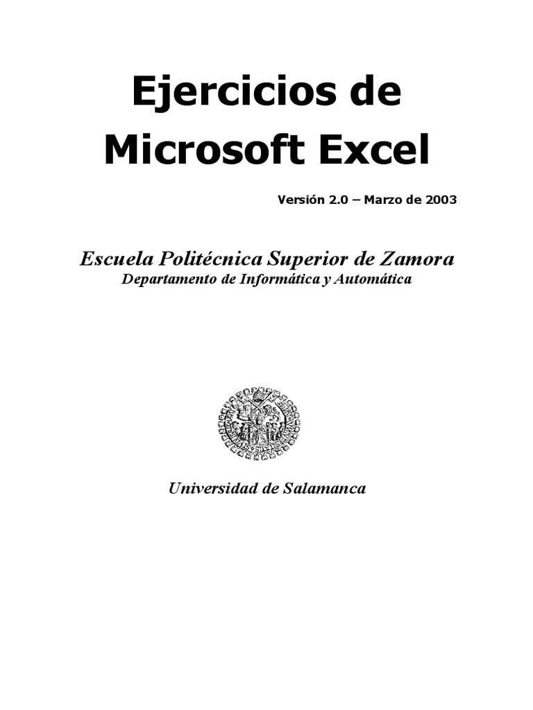 Ejercicios de Excel | PDF | Hoja de cálculo | Microsoft Excel