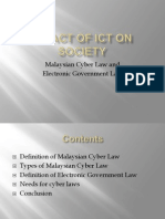 Malaysian Cyber Law and Electronic Government Law