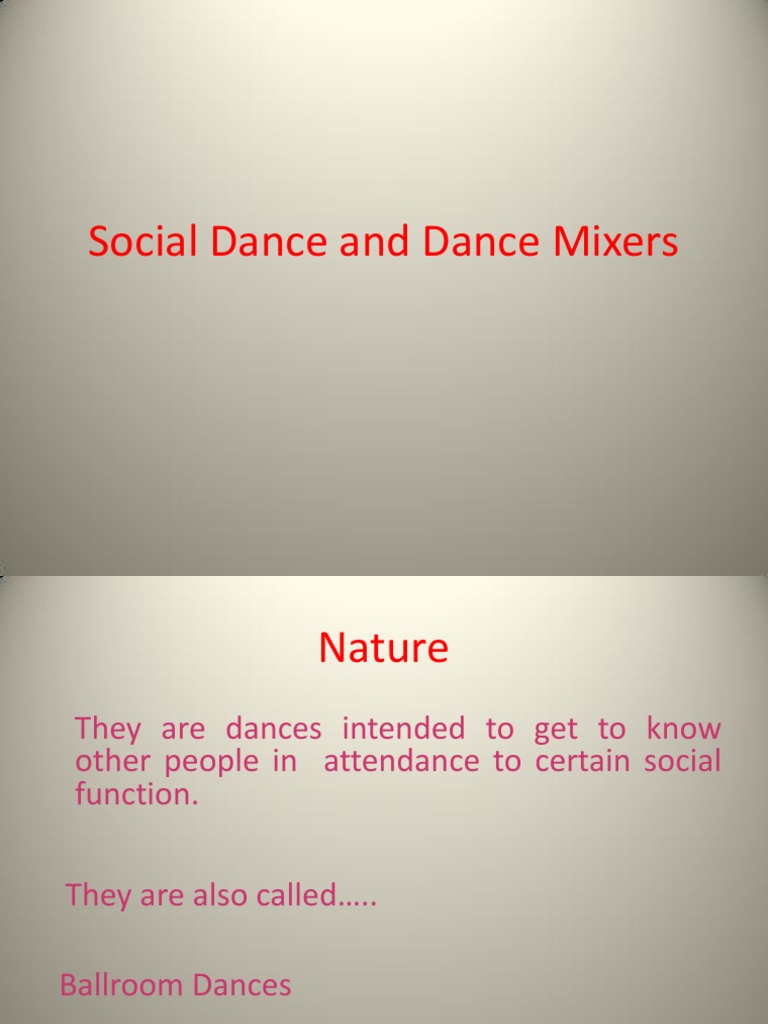 Social Dance and Dance Mixers PDF Ballroom Dance Entertainment
