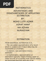 Download Mathematics Advantages and Disadvantages of Applaying Estimation by  Mohd by labulin SN22646450 doc pdf