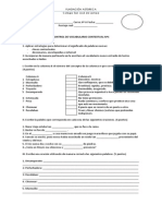 Control Vocabulario I 6º