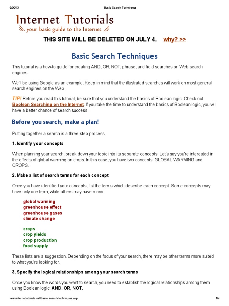 Basic Search Techniques | Download Free PDF | Web Search Engine ...
