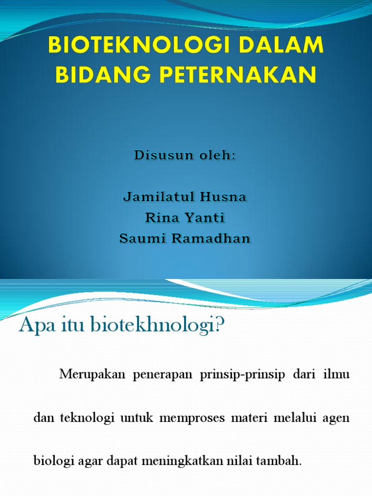 Bioteknologi Peternakan   Bioteknologi Peternakan