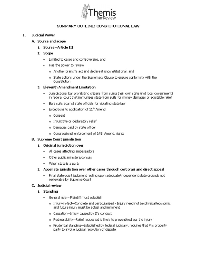 Con Law Summary Outline Standing (Law) Suspect Classification