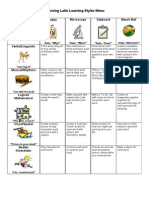 Latin Learning Styles Station Menu