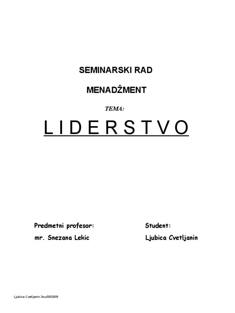 Liderstvo | PDF