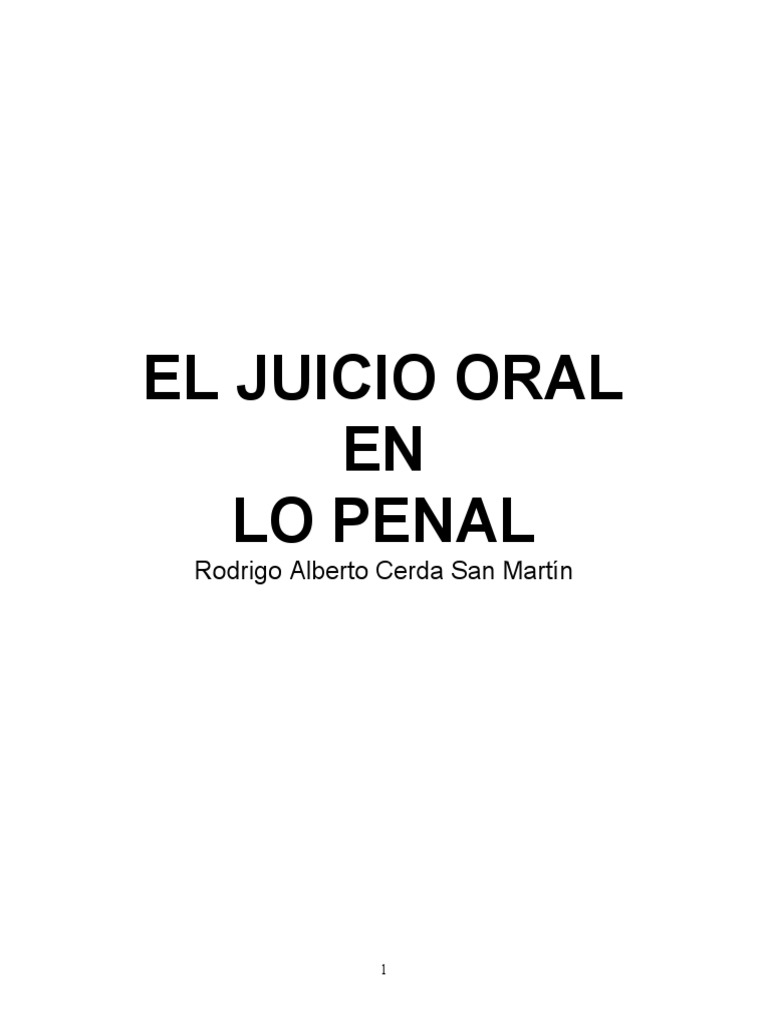 El Juicio Oral en Lo Penal | PDF | Procedimiento Criminal | Derecho penal