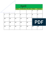 april 2011 calendar