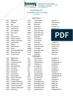 (Availability Subject To Change) : Local Product List