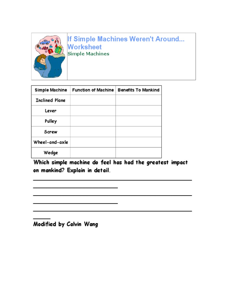 Impact of Simple Machines Worksheet | PDF | Computers | Technology ...