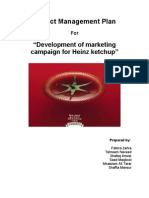 Project Management Plan: "Development of Marketing Campaign For Heinz Ketchup"