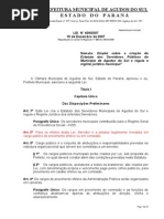 Estatuto Servidores Publicos de Agudos Do Sul Lei n 4092007
