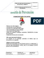 Boletin de Prevencion Nº 1 Bicicletas