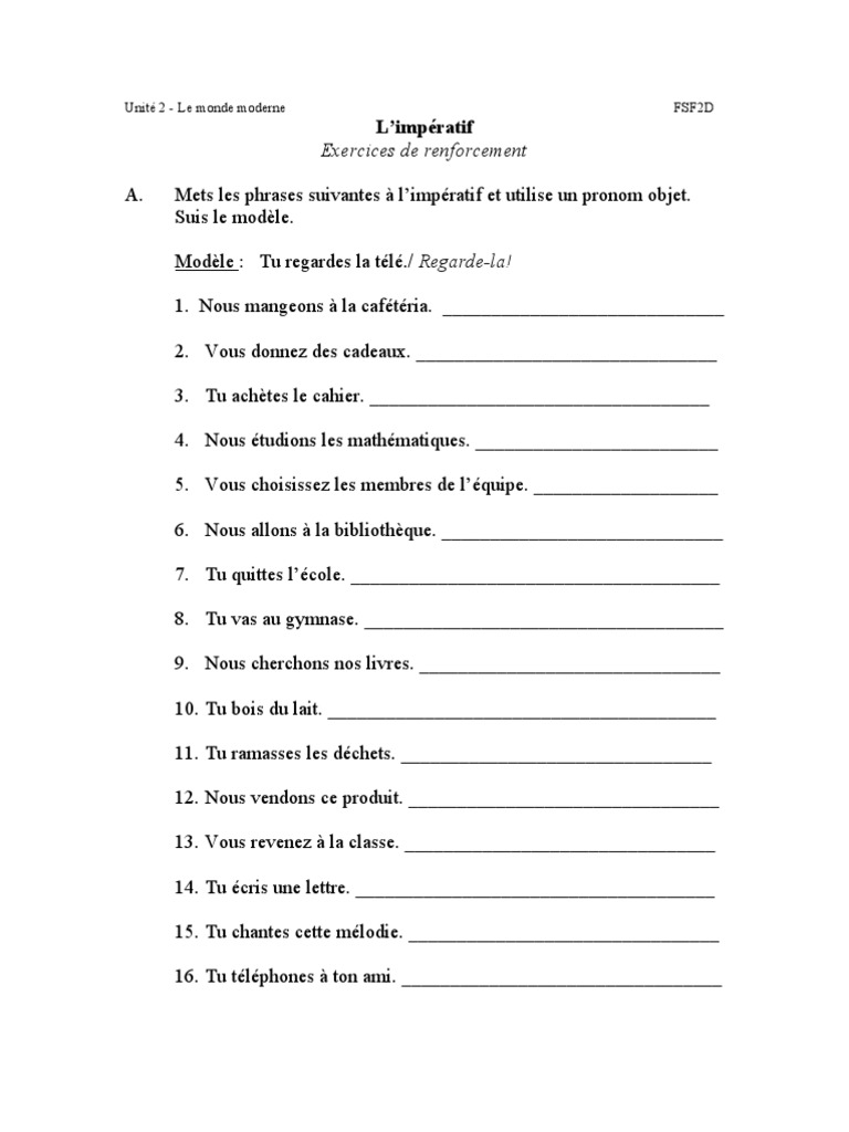 L impératif Exercices Corrigés Pdf Imperatif | PDF | Ouverture (échecs) | Échecs