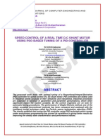 Speed Control of A Real Time D.C Shunt Motor Using Pso Based Tuning of A Pid Controller