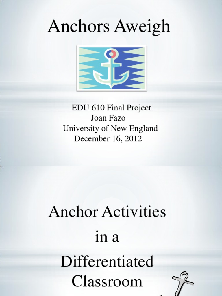 Anchor Activities for Differentiated Learning | PDF | Classroom ...