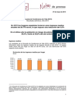 Encuesta de Condiciones de Vida (ECV) Resultados definitivos. Año 2013 