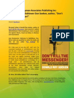 Book Reviews Dyman Associates Publishing Inc Interview Whistleblower Don Soeken Author Dont Kill the Messenger