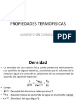 Propiedades Termofisicas Alimento Sin Congelar Clase 4