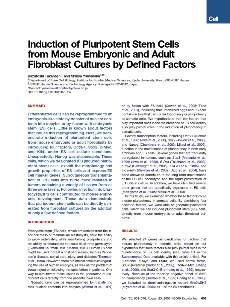 #12 Induction of Pluripotent Stem Cells From Mouse Embryonic and Adult ...