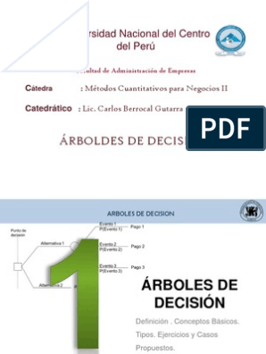 Tema 1 Arboles de Decision | PDF | Teoría de decisiones | Toma de decisiones