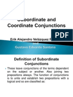 Subordinate and Coordinate Conjunctions