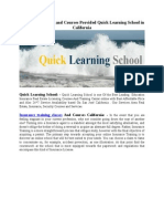 Insurance Training and Courses Provided Quick Learning School in California