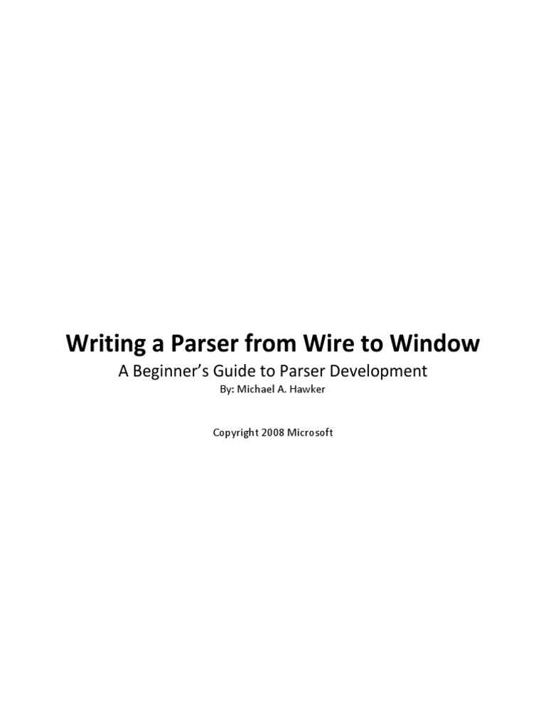Writing A Parser From Wire To Window PDF Parsing Communications