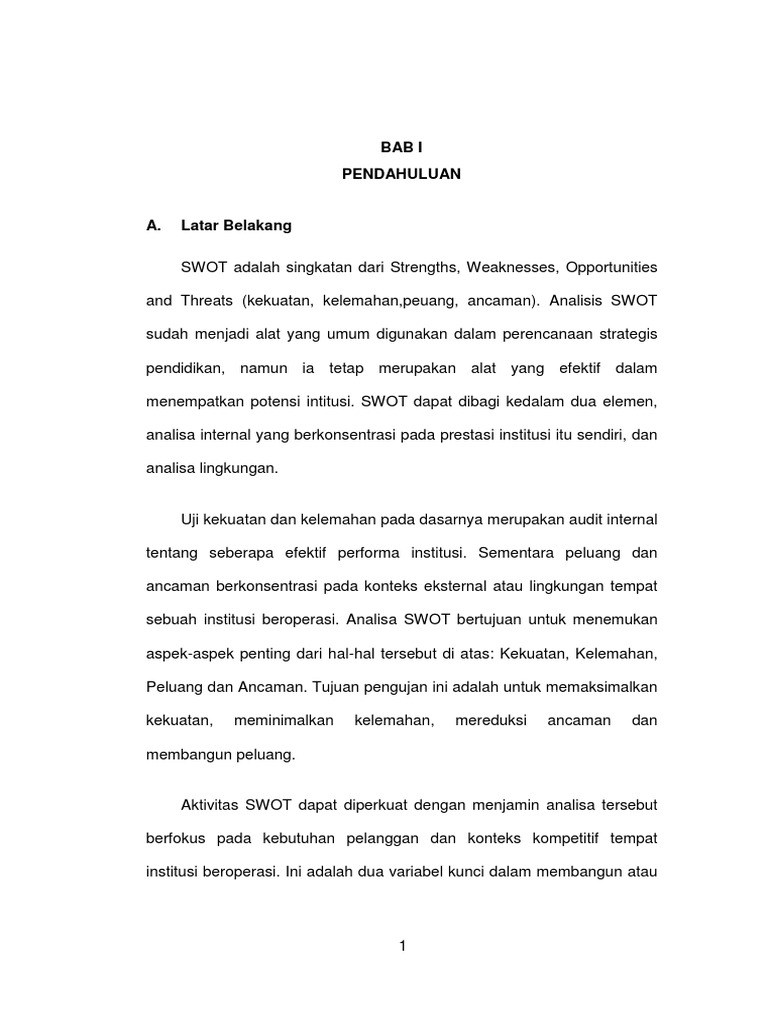Makalah Analisis Swot Kelompok 3