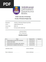 MARA University of Technology Faculty of Mechanical Engineering