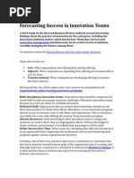 Forecasting Success in Innovation Teams