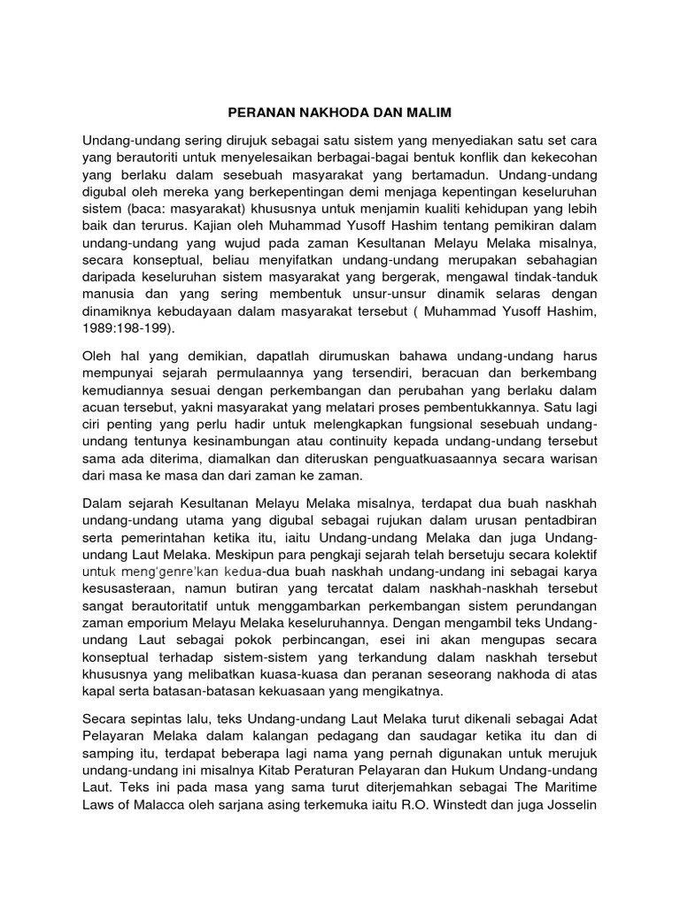 pengenalan pelabuhan melaka secara ringkas