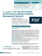 A Study of The Role and Benefits of Third Party Auditing in Quality Management Systems