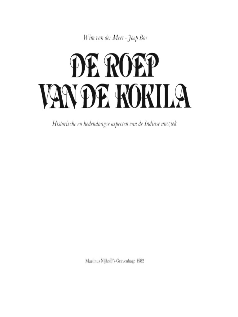 Van Der Meer en Bor, de Roep Van de Kokila PDF