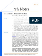 Research Notes: The Economic Role of Speculation