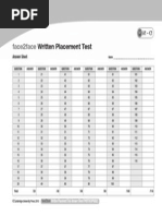 Face2face LALL TEST AnswerSheet